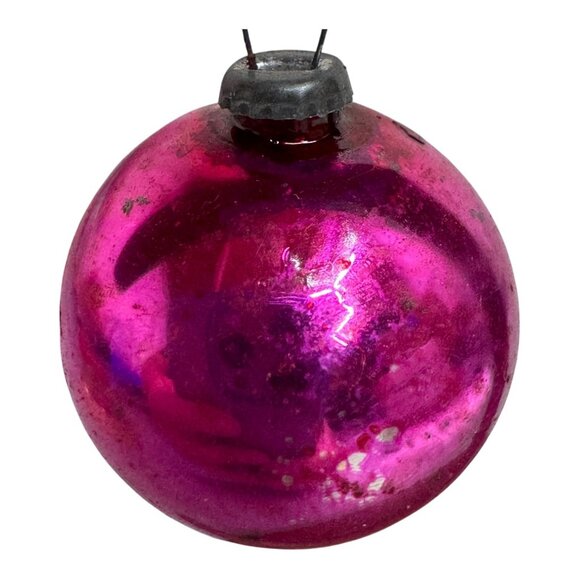 Vintage  Glass Christmas Tree Mini 1" Ornament Set Pink Rare Holiday Decor READ - Picture 4 of 10